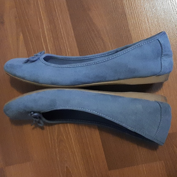 AMERICAN EAGLE Faux Suede Blue Ballerina Flats - Ladies Size 10W - Picture 5 of 9